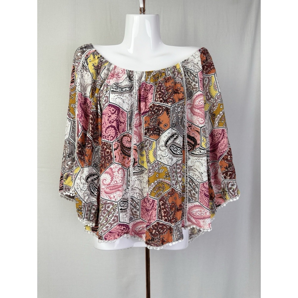 Fever Multicolor‎ Paisley Blouse Size Large
